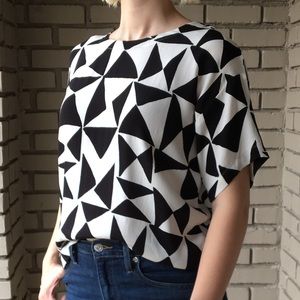 NWT LOFT geometric triangle print blouse